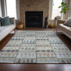 Piper Looms Chantille Geometric ACN2205 Gray Machine Washable Area Rug Lifestyle Image Feature