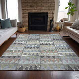 Piper Looms Chantille Geometric ACN2205 Gray Machine Washable Area Rug Lifestyle Image Feature