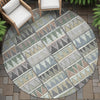 Piper Looms Chantille Geometric ACN2205 Gray Machine Washable Area Rug Round Outdoor Lifestyle Image Feature