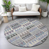 Piper Looms Chantille Geometric ACN2205 Lavender Machine Washable Area Rug Round Lifestyle Image Feature