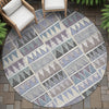Piper Looms Chantille Geometric ACN2205 Lavender Machine Washable Area Rug Round Outdoor Lifestyle Image Feature