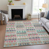 Piper Looms Chantille Geometric ACN2205 Salmon Machine Washable Area Rug Lifestyle Image Feature
