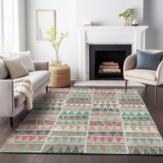 Piper Looms Chantille Geometric ACN2205 Salmon Machine Washable Area Rug Lifestyle Image Feature