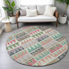 Piper Looms Chantille Geometric ACN2205 Salmon Machine Washable Area Rug Round Lifestyle Image Feature