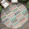 Piper Looms Chantille Geometric ACN2205 Salmon Machine Washable Area Rug Round Outdoor Lifestyle Image Feature