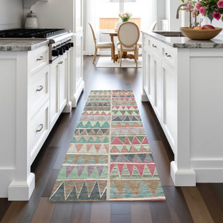 Piper Looms Chantille Geometric ACN2205 Salmon Machine Washable Area Rug Runner Lifestyle Image Feature