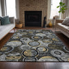 Piper Looms Chantille Geometric ACN2206 Black Machine Washable Area Rug Lifestyle Image Feature