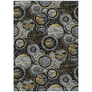 Piper Looms Chantille Geometric ACN2206 Black Machine Washable Area Rug main image