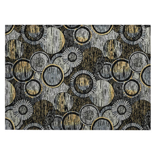 Piper Looms Chantille Geometric ACN2206 Black Machine Washable Area Rug Scatter Main Image