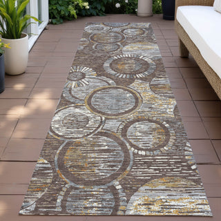 Piper Looms Chantille Geometric ACN2206 Fudge Machine Washable Area Rug Runner Outdoor Lifestyle Image Feature