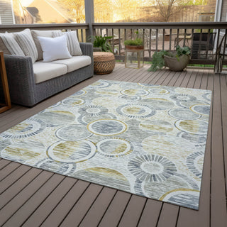 Piper Looms Chantille Geometric ACN2206 Ivory Machine Washable Area Rug Outdoor Lifestyle Image Feature