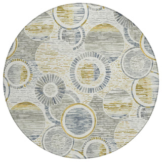 Piper Looms Chantille Geometric ACN2206 Ivory Machine Washable Area Rug Round Main Image