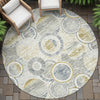 Piper Looms Chantille Geometric ACN2206 Ivory Machine Washable Area Rug Round Outdoor Lifestyle Image Feature