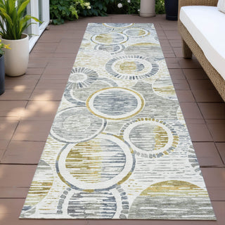 Piper Looms Chantille Geometric ACN2206 Ivory Machine Washable Area Rug Runner Outdoor Lifestyle Image Feature