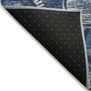 Piper Looms Chantille Geometric ACN2206 Navy Machine Washable Area Rug Backing Image