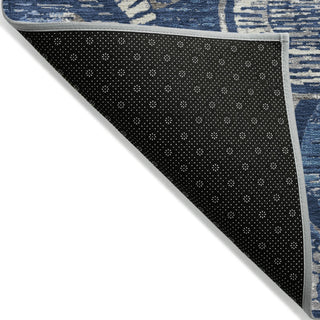 Piper Looms Chantille Geometric ACN2206 Navy Machine Washable Area Rug Backing Image