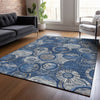Piper Looms Chantille Geometric ACN2206 Navy Machine Washable Area Rug Lifestyle Image Feature