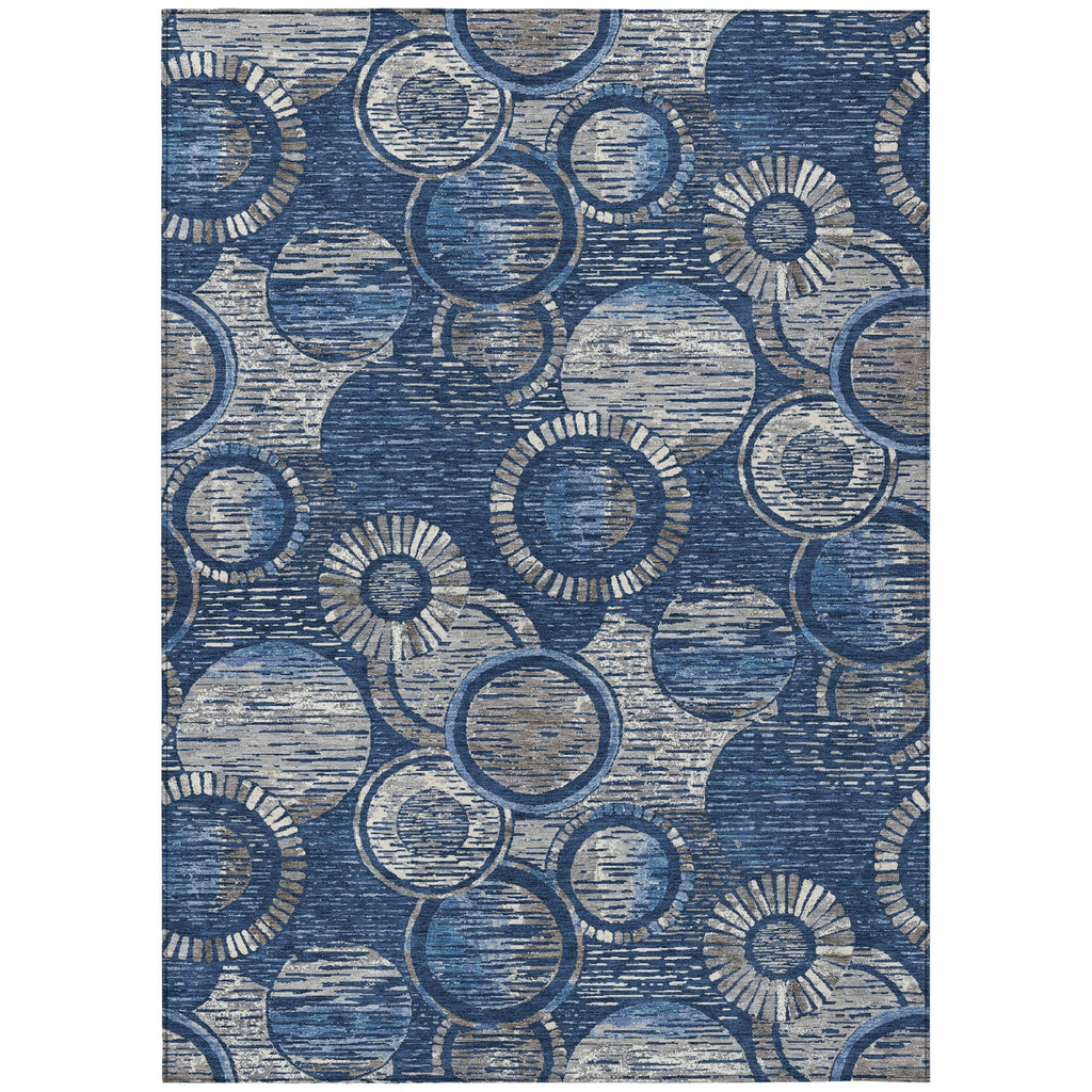 Piper Looms Chantille Geometric ACN2206 Navy Machine Washable Area Rug main image