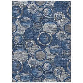 Piper Looms Chantille Geometric ACN2206 Navy Machine Washable Area Rug main image