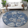 Piper Looms Chantille Geometric ACN2206 Navy Machine Washable Area Rug Round Lifestyle Image Feature