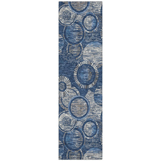 Piper Looms Chantille Geometric ACN2206 Navy Machine Washable Area Rug Runner Main Image