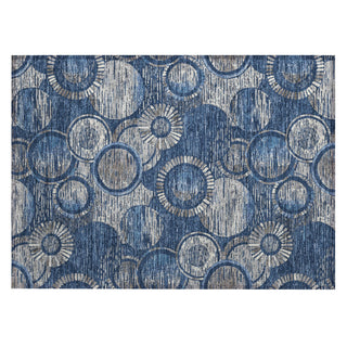 Piper Looms Chantille Geometric ACN2206 Navy Machine Washable Area Rug Scatter Main Image