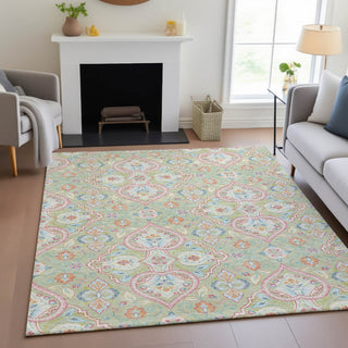 Piper Looms Chantille Bohemian ACN2207 Aloe Machine Washable Area Rug Lifestyle Image Feature