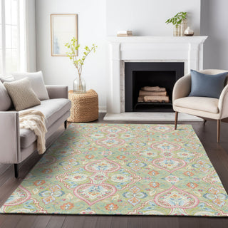 Piper Looms Chantille Bohemian ACN2207 Aloe Machine Washable Area Rug Lifestyle Image Feature