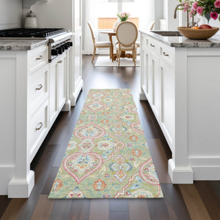 Piper Looms Chantille Bohemian ACN2207 Aloe Machine Washable Area Rug Runner Lifestyle Image Feature