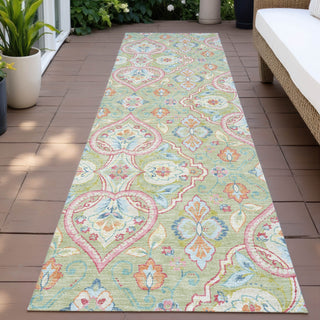 Piper Looms Chantille Bohemian ACN2207 Aloe Machine Washable Area Rug Runner Outdoor Lifestyle Image Feature