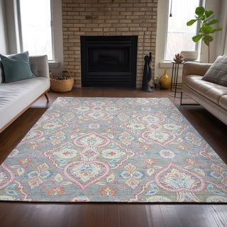 Piper Looms Chantille Bohemian ACN2207 Gray Machine Washable Area Rug Lifestyle Image Feature