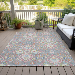Piper Looms Chantille Bohemian ACN2207 Gray Machine Washable Area Rug Outdoor Lifestyle Image Feature