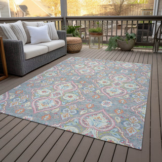 Piper Looms Chantille Bohemian ACN2207 Gray Machine Washable Area Rug Outdoor Lifestyle Image Feature