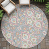 Piper Looms Chantille Bohemian ACN2207 Gray Machine Washable Area Rug Round Outdoor Lifestyle Image Feature