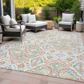 Piper Looms Chantille Bohemian ACN2207 Ivory Machine Washable Area Rug Outdoor Lifestyle Image Feature
