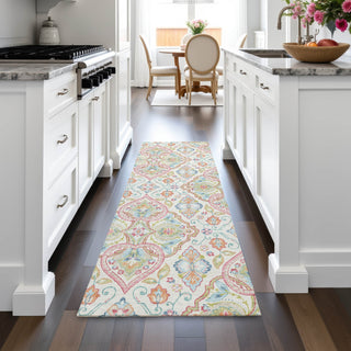 Piper Looms Chantille Bohemian ACN2207 Ivory Machine Washable Area Rug Runner Lifestyle Image Feature