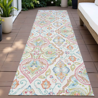 Piper Looms Chantille Bohemian ACN2207 Ivory Machine Washable Area Rug Runner Outdoor Lifestyle Image Feature