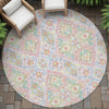 Piper Looms Chantille Bohemian ACN2207 Lavender Machine Washable Area Rug Round Outdoor Lifestyle Image Feature