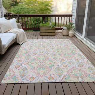 Piper Looms Chantille Bohemian ACN2207 Pink Machine Washable Area Rug Outdoor Lifestyle Image Feature
