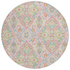 Piper Looms Chantille Bohemian ACN2207 Pink Machine Washable Area Rug Round Main Image