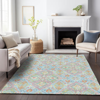 Piper Looms Chantille Bohemian ACN2207 Sky Machine Washable Area Rug Lifestyle Image Feature
