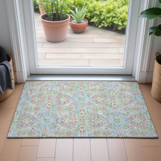 Piper Looms Chantille Bohemian ACN2207 Sky Machine Washable Area Rug Scatter Lifestyle Image Feature