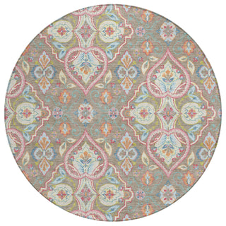 Piper Looms Chantille Bohemian ACN2207 Taupe Machine Washable Area Rug Round Main Image