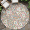 Piper Looms Chantille Bohemian ACN2207 Taupe Machine Washable Area Rug Round Outdoor Lifestyle Image Feature