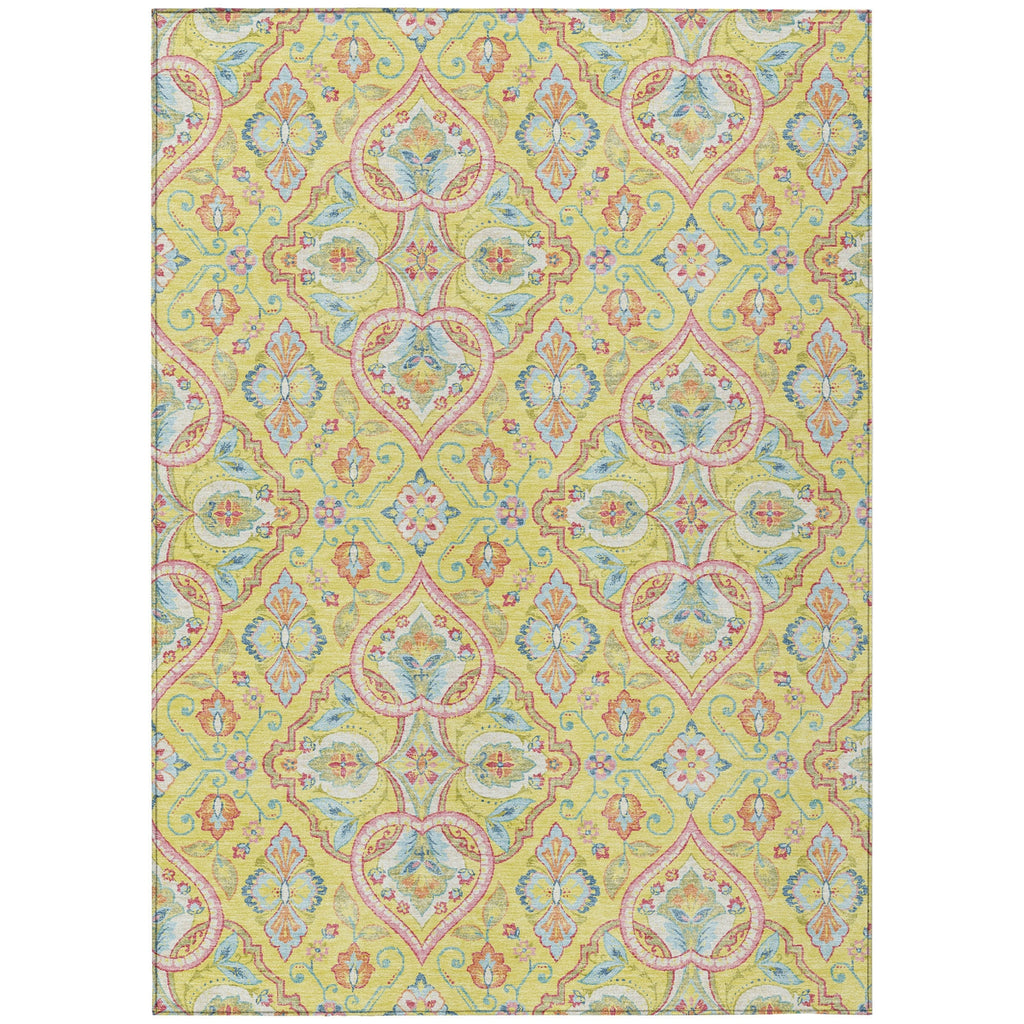 Piper Looms Chantille Bohemian ACN2207 Yellow Machine Washable Area Rug main image