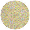 Piper Looms Chantille Bohemian ACN2207 Yellow Machine Washable Area Rug Round Main Image