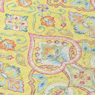 Piper Looms Chantille Bohemian ACN2207 Yellow Machine Washable Area Rug Swatch Image