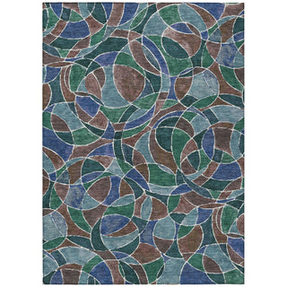 Piper Looms Chantille Geometric ACN2208 Blue Machine Washable Area Rug main image