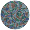 Piper Looms Chantille Geometric ACN2208 Blue Machine Washable Area Rug Round Main Image