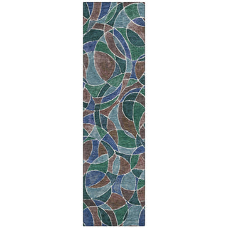 Piper Looms Chantille Geometric ACN2208 Blue Machine Washable Area Rug Runner Main Image